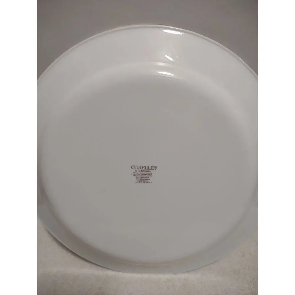 Corelle Pink Trio Vitrelle swirl rim pastel floral 10.25